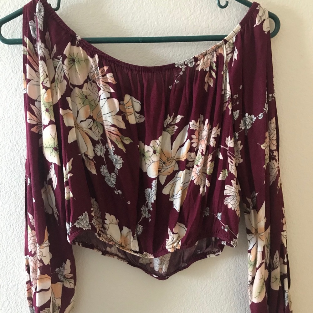 Maroon floral shirt